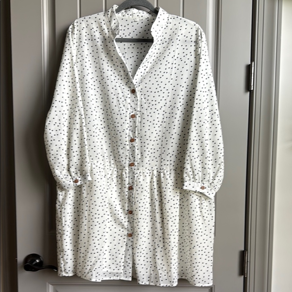Polka dot white dress